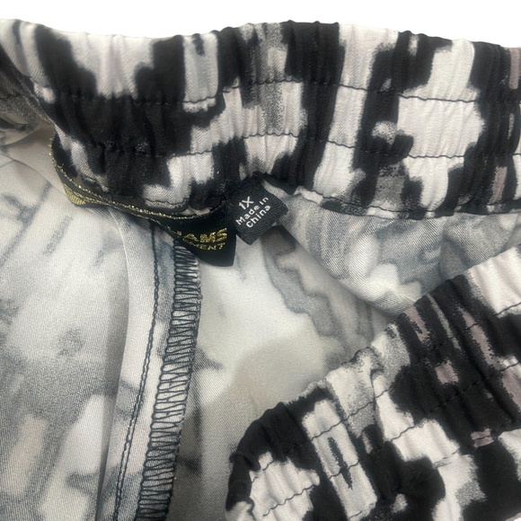Serena Williams Joggers 1X Black White Pull On Elastic Waist Pants - Picture 4 of 6